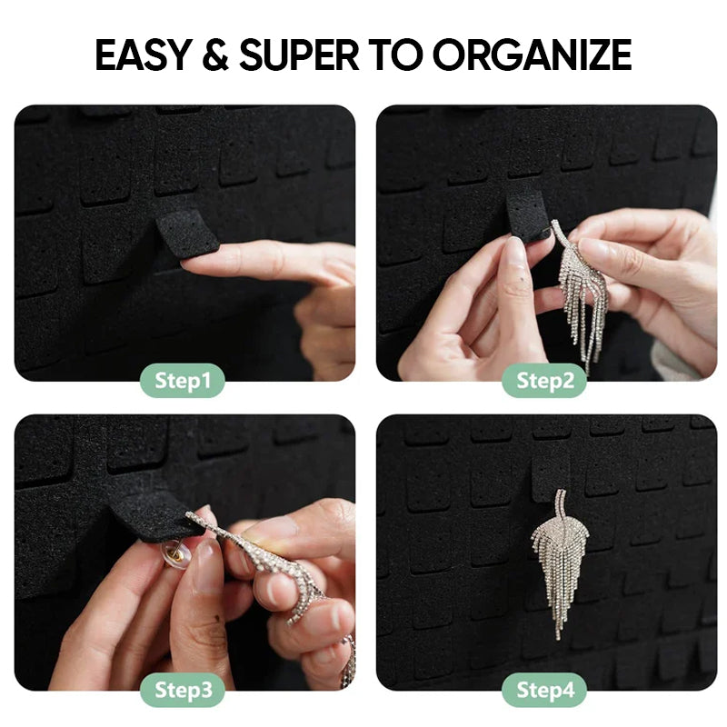 Hengende smykkeorganizer i filt