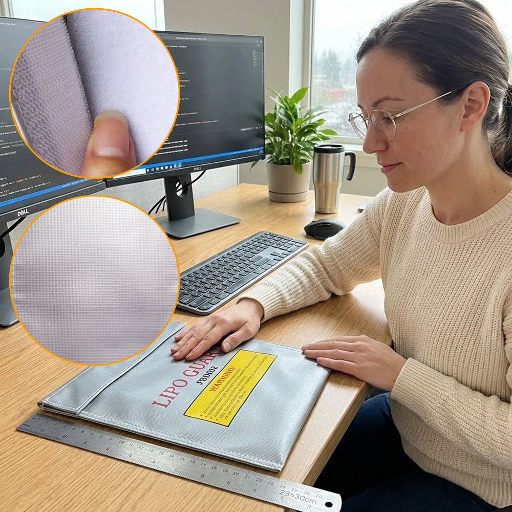 Brannsikker pose til litiumbatterier