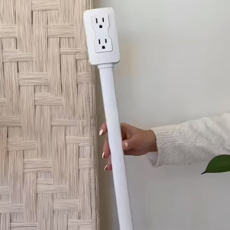 Roterbar stikkontaktutvider med telefonholder