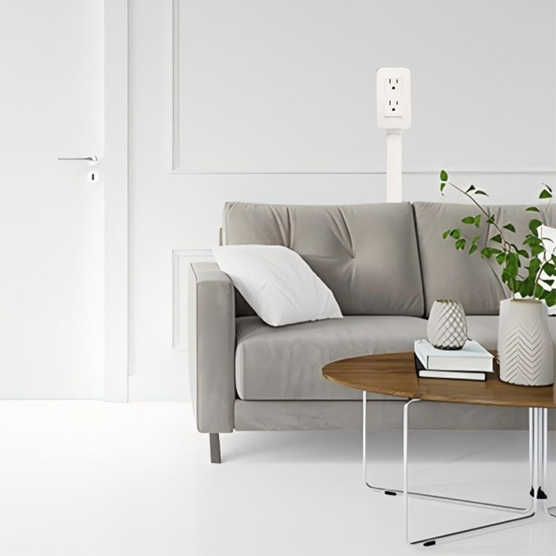 Roterbar stikkontaktutvider med telefonholder