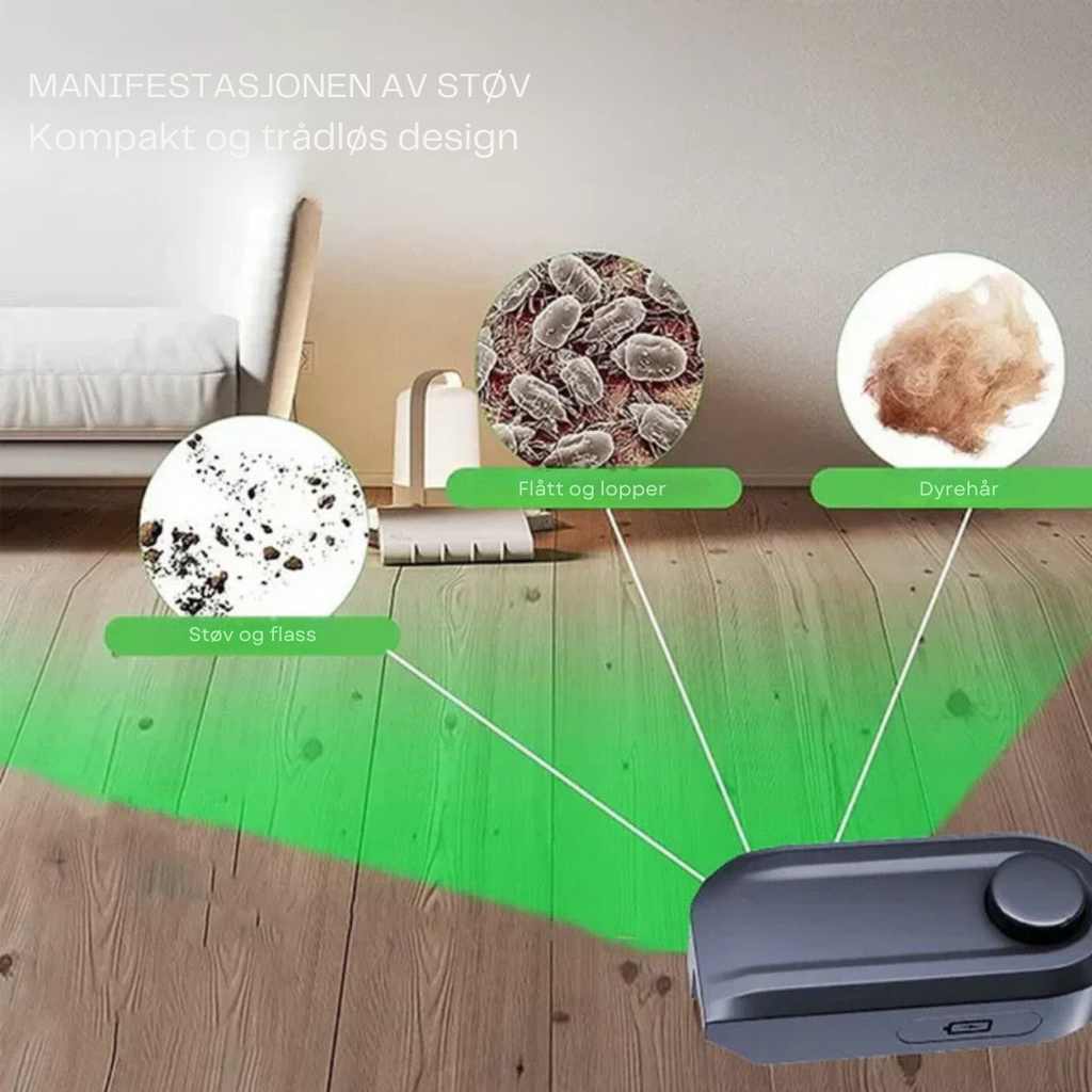 Støvsuger med laserlys