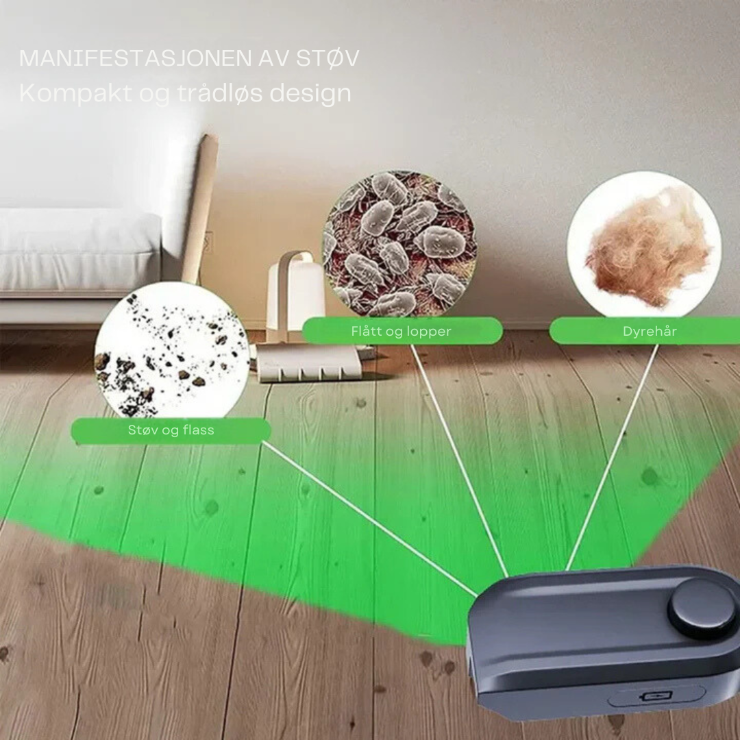 Støvsuger med laserlys