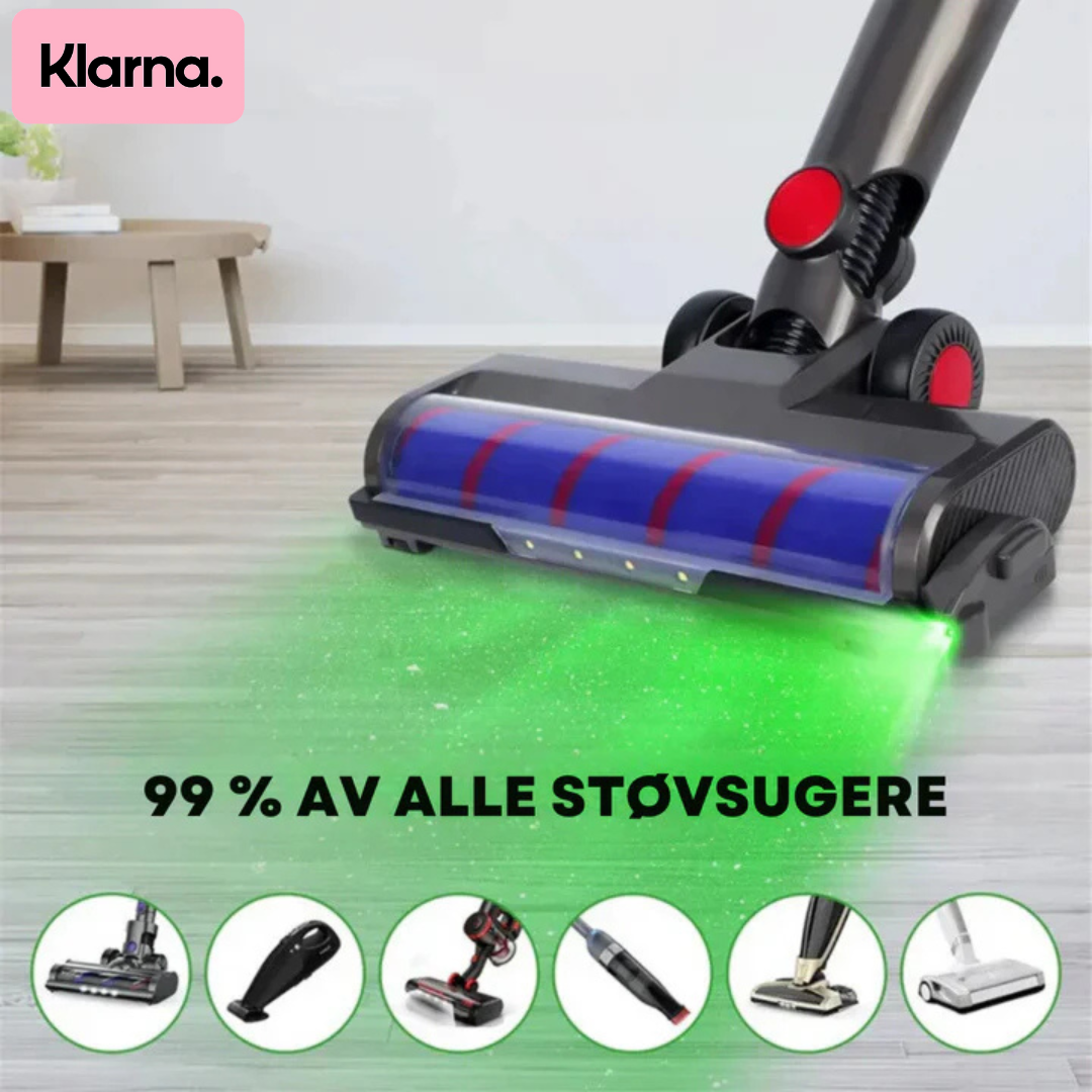 Støvsuger med laserlys