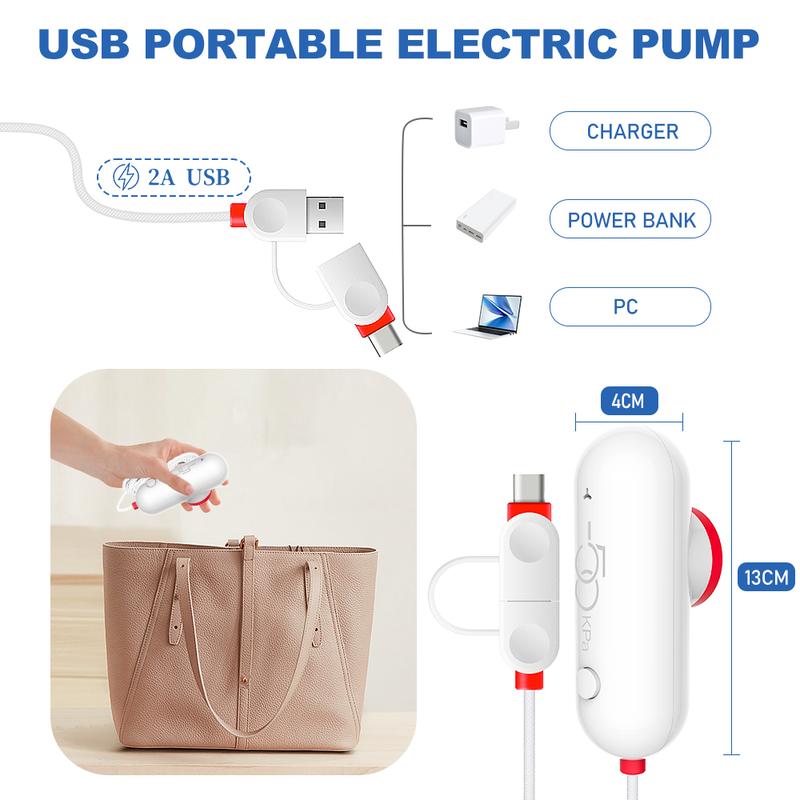 Vakuumposer til reise med USB-pumpe