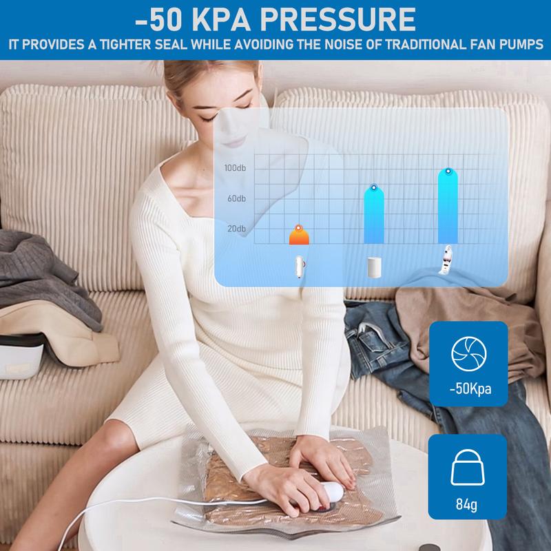 Vakuumposer til reise med USB-pumpe