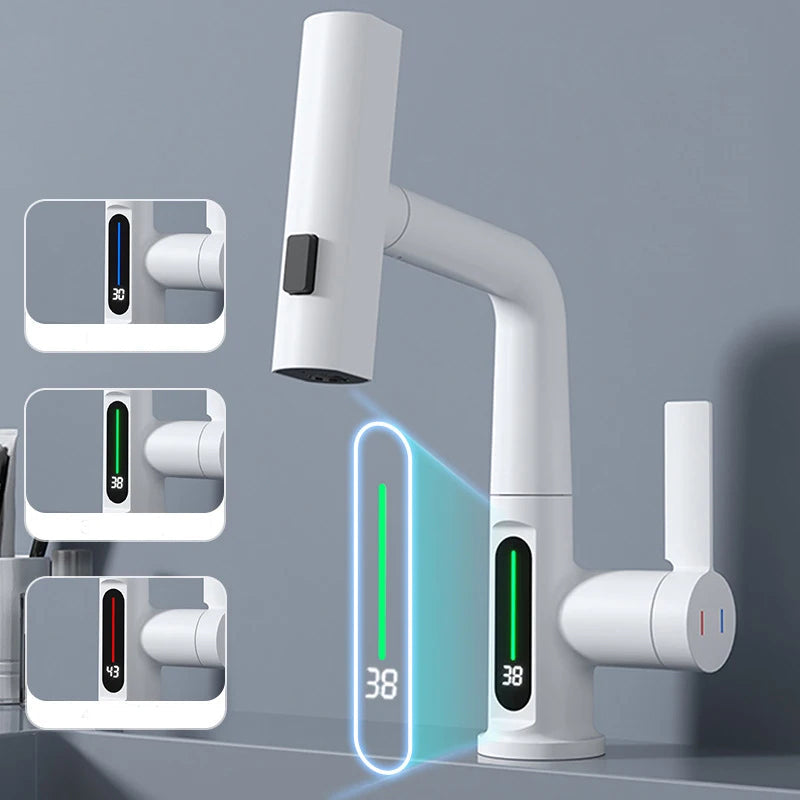 Kjøkkenkran med digitalt temperaturdisplay – uttrekkbar – detaljbilde 2