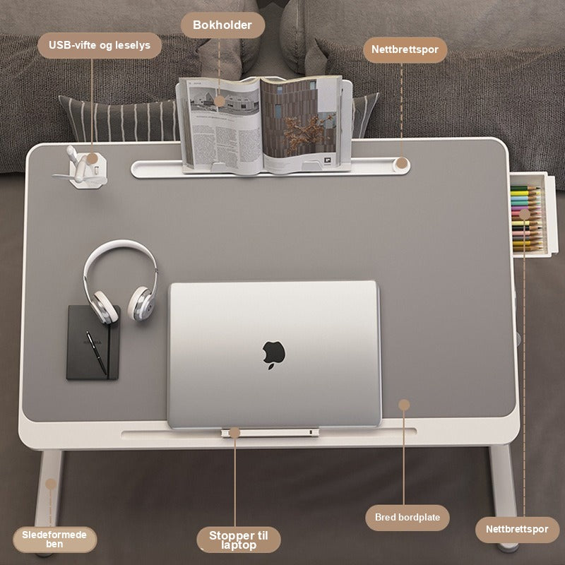 BedDesk™ | Sammenleggbart sengebord med høydejustering