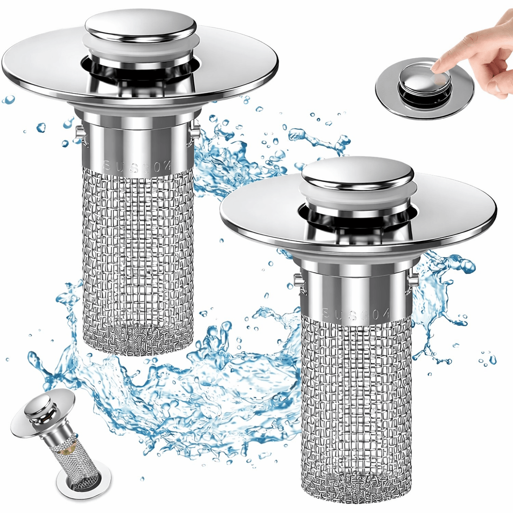Bunnventil til servant med hårfanger – pop-up – produktbilde 1
