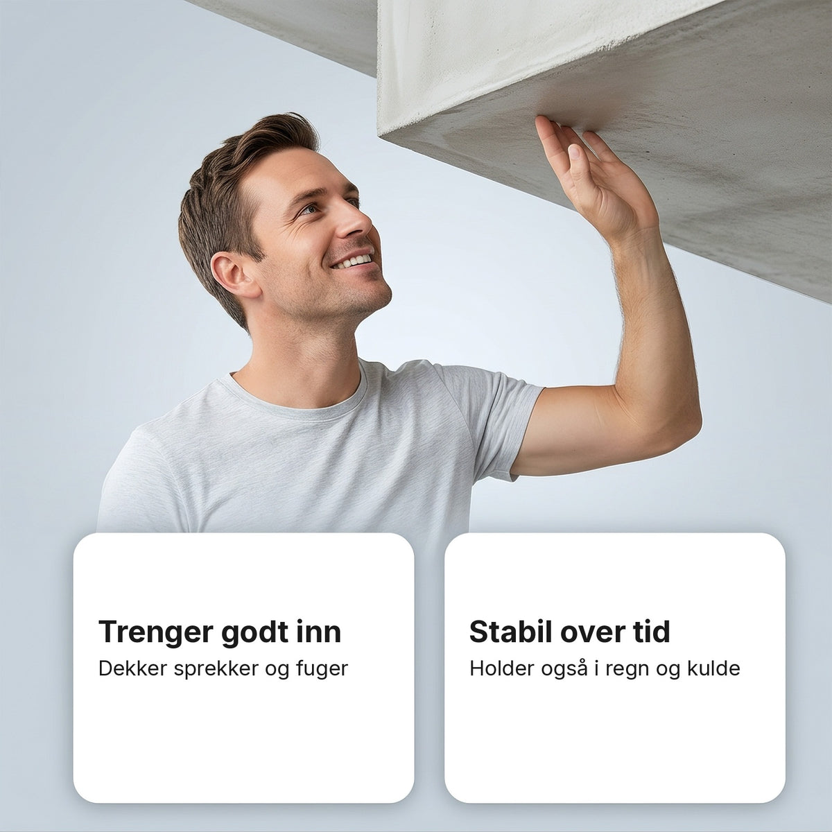 Tettesprayen trenger inn i sprekker og fuger og holder seg over tid