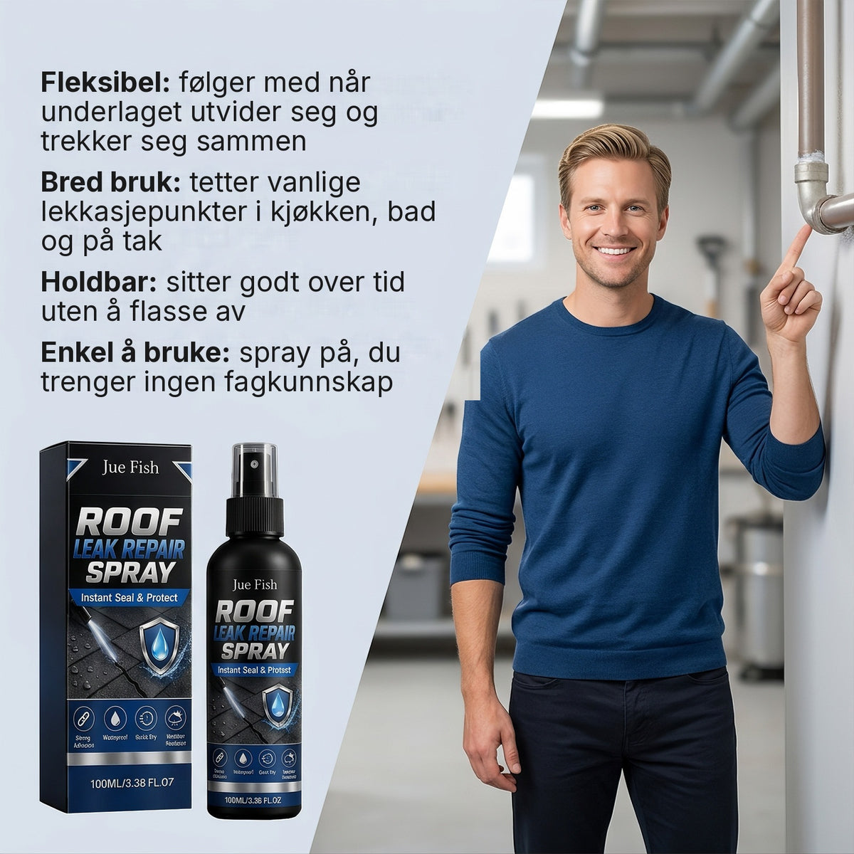 Tettfix™ | Tettespray mot lekkasjer